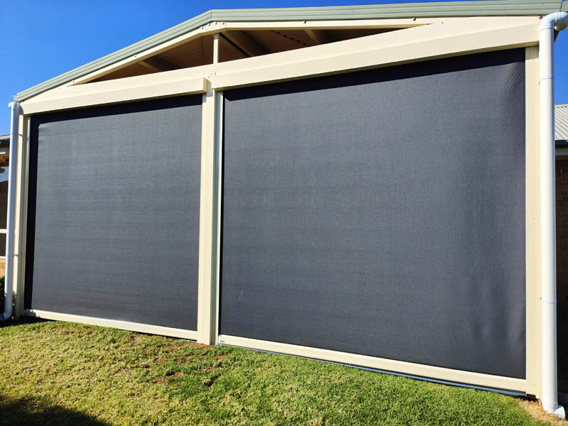 Modern zip track alfresco blind